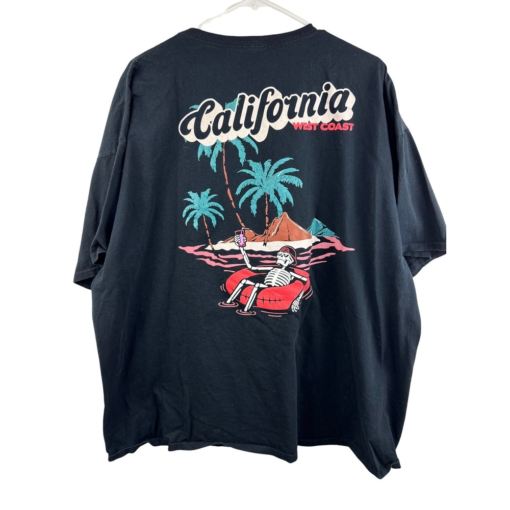 Return To Sender Mens XXL California West Coast Skeleton Graphic T-Shirt Black